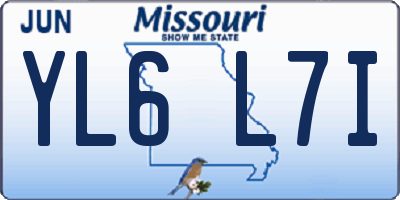 MO license plate YL6L7I