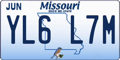 MO license plate YL6L7M