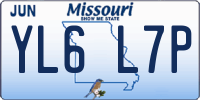 MO license plate YL6L7P