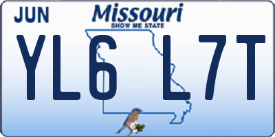 MO license plate YL6L7T