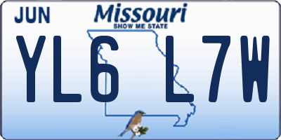 MO license plate YL6L7W