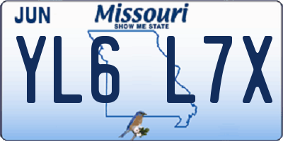 MO license plate YL6L7X