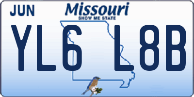 MO license plate YL6L8B