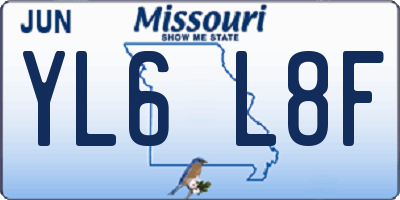MO license plate YL6L8F