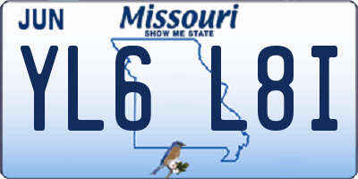 MO license plate YL6L8I
