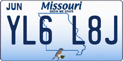 MO license plate YL6L8J