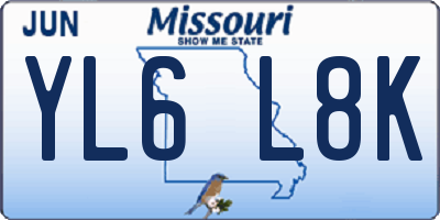 MO license plate YL6L8K
