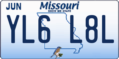 MO license plate YL6L8L
