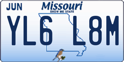 MO license plate YL6L8M