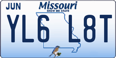 MO license plate YL6L8T