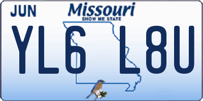 MO license plate YL6L8U