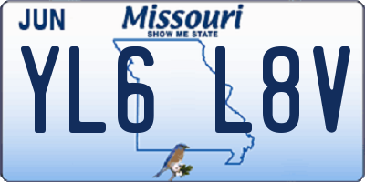 MO license plate YL6L8V