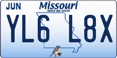 MO license plate YL6L8X