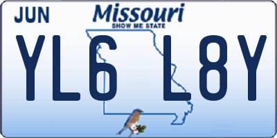 MO license plate YL6L8Y