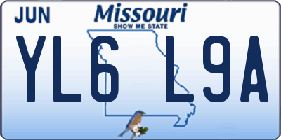 MO license plate YL6L9A