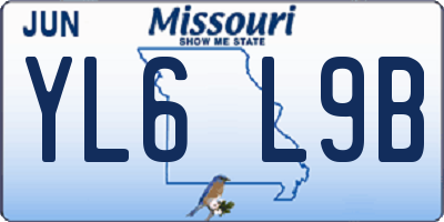 MO license plate YL6L9B