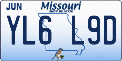 MO license plate YL6L9D