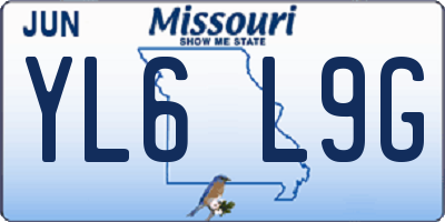 MO license plate YL6L9G