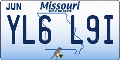 MO license plate YL6L9I