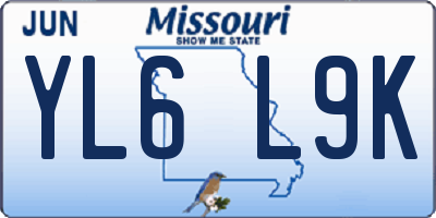 MO license plate YL6L9K