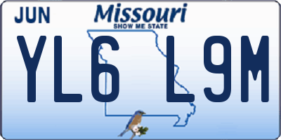 MO license plate YL6L9M