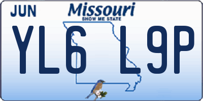 MO license plate YL6L9P