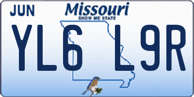 MO license plate YL6L9R