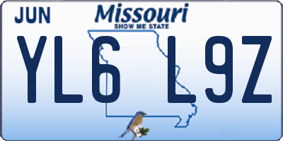 MO license plate YL6L9Z