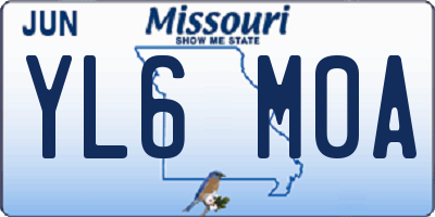 MO license plate YL6M0A