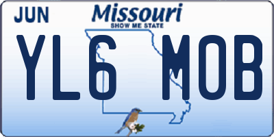 MO license plate YL6M0B