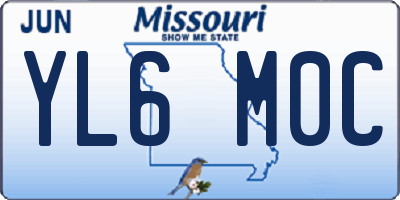 MO license plate YL6M0C
