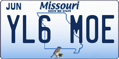 MO license plate YL6M0E
