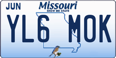 MO license plate YL6M0K