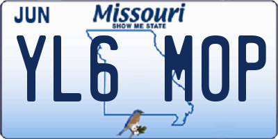 MO license plate YL6M0P