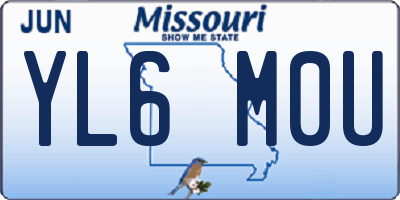 MO license plate YL6M0U