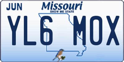 MO license plate YL6M0X