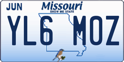 MO license plate YL6M0Z