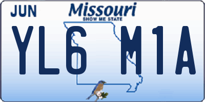 MO license plate YL6M1A