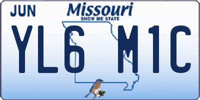 MO license plate YL6M1C