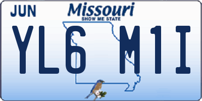 MO license plate YL6M1I
