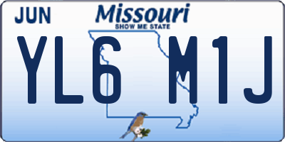 MO license plate YL6M1J