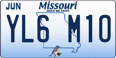 MO license plate YL6M1O