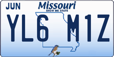 MO license plate YL6M1Z
