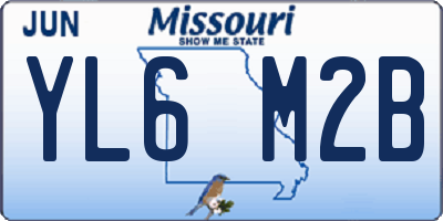 MO license plate YL6M2B