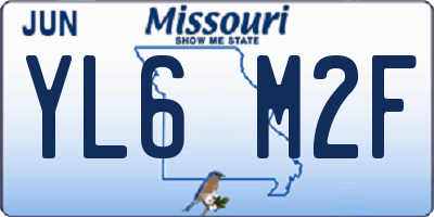 MO license plate YL6M2F