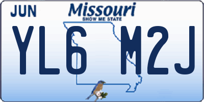MO license plate YL6M2J
