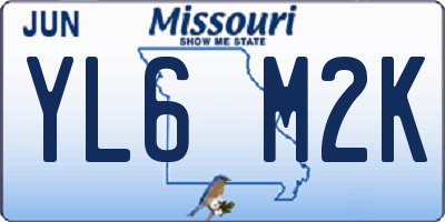 MO license plate YL6M2K