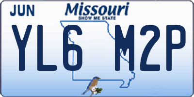 MO license plate YL6M2P