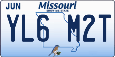 MO license plate YL6M2T