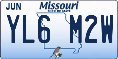 MO license plate YL6M2W